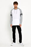 spr22sw105 Kapşonlu Kol Baskılı sweat