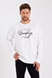 spr23sw331 Bisiklet Yaka Ön El Yazılı Brooklyn Sweat