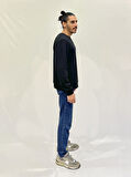 Erkek Bisiklet Yaka Rahat Kalıp 3 iplik Kalın Orta Brooklyn Nakışlı Sweatshirt SPR24SW34