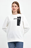 Kadın Bisiklet Yaka Rahat Kalıp 3 iplik Kalın W.Brooklyn Baskılı  Sweatshirt SPR24SWK31