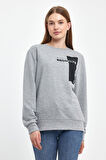 Kadın Bisiklet Yaka Rahat Kalıp 3 iplik Kalın W.Brooklyn Baskılı  Sweatshirt SPR24SWK31