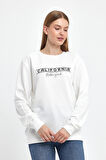 Kadın Bisiklet Yaka Rahat Kalıp 3 iplik Kalın Californıa Baskılı  Sweatshirt SPR24SWK32