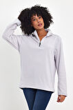 Süperlife Kadın  Rahat Kalıp Softech Polar Yarım Fermuarlı Sweatshırt spr24pwk20