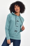 Süperlife Kadın Kapşonlu Oversize Fit Air Baskılı İnce Sweatshırt SPR22SWk162 