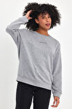 Kadın Bisiklet Yaka Rahat Kalıp 3 iplik Kalın Orta Brooklyn Nakışlı Sweatshirt SPR24SWk34