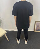 Kadın Bisiklet Yaka Oversize Kalıp New York Baskılı Tişort SPR24TSk112