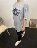 Kadın Bisiklet Yaka Oversize Fit NYC Baskılı Tişort SPR24TSk114