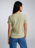 Kadın V Yaka Tshirt SPR24TSK45