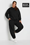 Süperlife Kadın Büyük Beden Bisiklet Yaka İnce Sweatshirt SPR24BSWK56