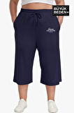 Kadın Büyük Beden Unified Collective Baskılı Standart &Regular Kalıp Şort SPR25BSRK088