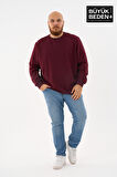 Erkek Büyük Beden Bisiklet Yaka İnce Sweatshirt – Regular Fit %64 Pamuklu SPR26BSW956