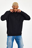 Süperlife Erkek Gri Bisiklet Yaka Ribanalı Regular Fit Sweatshirt spr26swk930