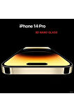 Iphone 14 Pro Tam Kaplayan 5d Nano Glass Ekran Koruyucu Kırılmaz Cam kenarlıklı Uyumlu