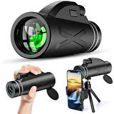 Monozone  80x100 Yüksek Çözünürlüklü Dürbün Ultra Zoom Tek Göz Monoküler Teleskop Telefon Tutucu Taşıma Çantalı Tripotlu