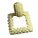 Uretti - İREM 3914 4913 Minik İncili Geometrik Kare Küpe