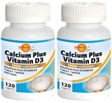 Calcium Plus 2x120 Tablet Vitamin D3 Vitamini Kalsiyum