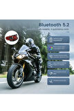qasul RGB Modlu Bluetooth Motosiklet Kulaklık 5.2 Bluetooth Interkom Kask Kulaklik