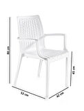 Omnipazar SY-2524 Örgü Desenli Rattan Bahçe Koltuk Sandalye 4'lü Set