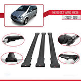 2 (W639) Pre-Facelift 2003-2010 Arası ile Uyumlu FLY Model Ara Atkı Tavan Barı Siyah 3 Adet