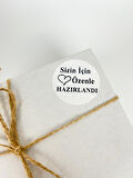 Sizin İçin Özenle Hazırlandı Yuvarlak Sticker Yapışkanlı Etiket 50 mm 100 Adet