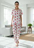 KADIN DÜĞMELİ PİJAMA TAKIMI