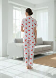 KADIN DÜĞMELİ PİJAMA TAKIMI