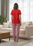 KADIN YAZLIK KIRMIZI PİJAMA TAKIM