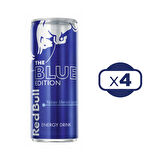 Red Bull Blue Edition Yaban Mersini Enerji İçeceği 250 ml x 4 Adet