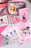 LİSANSLI BARBIE GİZEMLİ PARILTILAR KOLEKSİYONU ANAOKUL,KALEM VE BESLENME ÇANTASI,MATARA,BESLENME KABI İLE KIRTASİYE OKUL SETİ