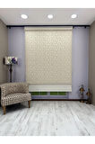 NOVA Serisi – Üç Yaprak Desenli Çift Mekanizmalı Bej Tül Stor Krem Perde