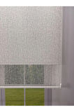 OLYMPOS Serisi – Kırçıl Desenli Çift Mekanizmalı Beyaz Tül Açık Gri Stor Perde