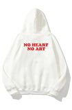 No Heart No Art Baskı Oversize Sweatshirt