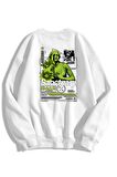 Unisex Sweatshırt Oversize Bisiklet Yaka Art Work Baskı