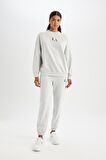 DeFactoFit NBA Los Angeles Lakers Oversize Geniş Kalıp Bisiklet Yaka Sweatshirt C8103AX24AUGR519
