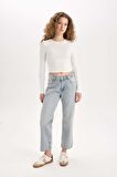 DeFacto Straight Fit Normal Bel Bilek Boy Jean Yıkamalı Pantolon D8103AX24AUNM28