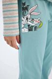 DeFacto Kız Çocuk Pijama Takımı Looney Tunes Uzun Kollu Üst Uzun Alt D6062A824AUGR379