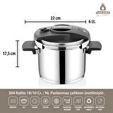 Amboss Enio Çelik Klipso 4+6 lt 2'li Düdüklü Tencere Seti