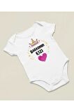 Babasının Kızı Yazılı Pamuklu Yumuşak Unisex Çıtçıtlı Body Zıbın