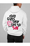 Good Girls Yazılı Blink-182 Baskılı Unisex Oversize Müzik Grubu Hoodie
