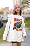 Deadpool x Wolverine Baskılı Unisex Oversize Kahraman Sweatshirt