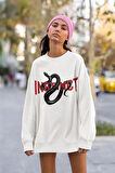 Insticnt Yazılı Unisex Oversize Tasarım Sweatshirt