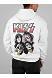 Kiss Baskılı Unisex Oversize Müzik Grubu Rock Metal Hoodie