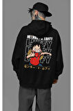 Monkey D. Luffy Baskılı Unisex Oversize Anime Karakter Hoodie