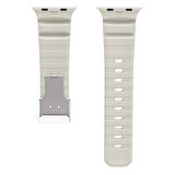 Apple Uyumlu Watch Seri 10-11 (46mm) Kordon 2/3/4/5/6/se/7/8/9 (44-45-49mm) KD-145 Metal Tokalı Silikon Kordon