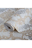 Damask Pattern Wallpaper - Duvar Kağıdı, Krem - Ephes 6802-2, 10,60 M²