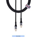 atongm type-c to type-c şeffaf Kablo 9A/60W Hızlı Şarj Kablosu Örgülü Kırılmaz Kablo ( Akıllı Çip Teknolojili )
