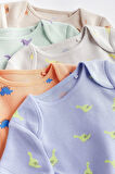 Next Baby % 100 Pamuklu Multi Dinasour Desenli Kısa Kollu 5’li Body Zıbın