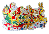 YILBAŞI SİMLİ POSTER NOEL BABA VE GEYKLER MODELİ 54CM X 40CM