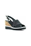 MAMMAMİA HAKİKİ DERİ KADIN DOLGU TOPUK SANDALET (36-40)  23Y D23YS-1110 Z