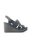 VENÜS KADIN HAKİKİ DERİ  DOLGU TOPUKLU COMFORT GÜNLÜK SANDALET (36-40)  24Y 2310801Y Z